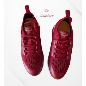 Dr. Comfort Diane Athletic Walking Shoes Red Mesh Sneakers Size 9W
